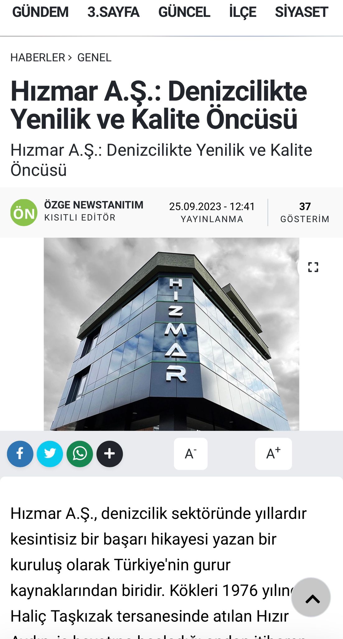 HIZMAR CO. Press News