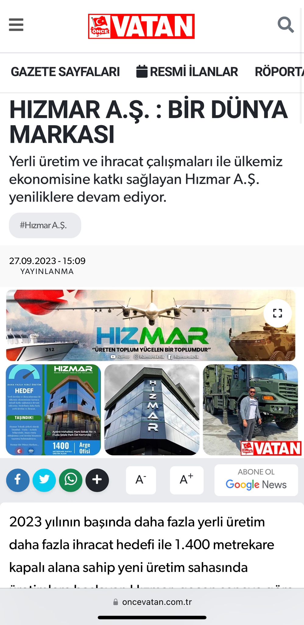 HIZMAR CO. Press News